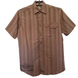 Y2K Seminole Hard Rock Button Men Shirt Sz M Resort Casino Nightlife Retro Tampa